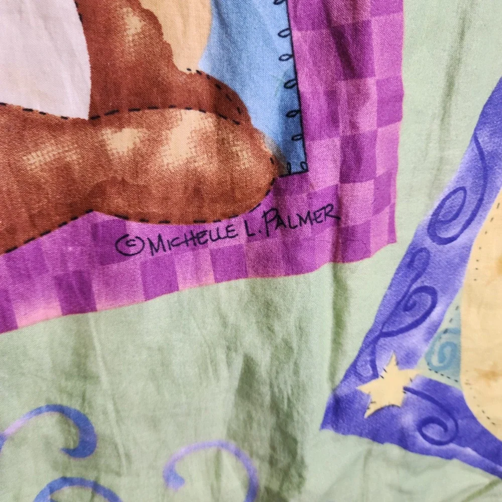 Michelle L Palmer Baby Quilt Reversible Animal Nursery Blanket 32x42 Multicolor